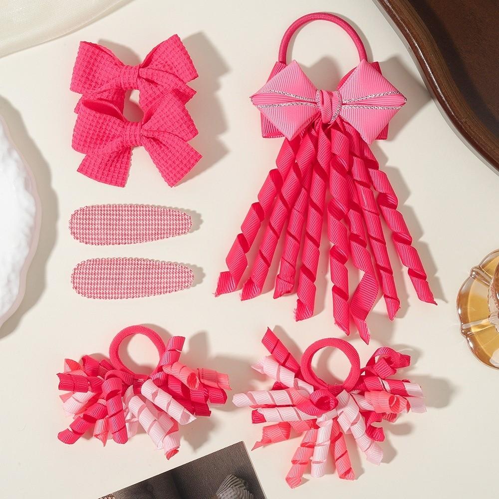 Fashion Bow Design Girls Hair Accessories Tassel Elastic Decorative Hair Clips BB Clip Sets for Holiday Decoration