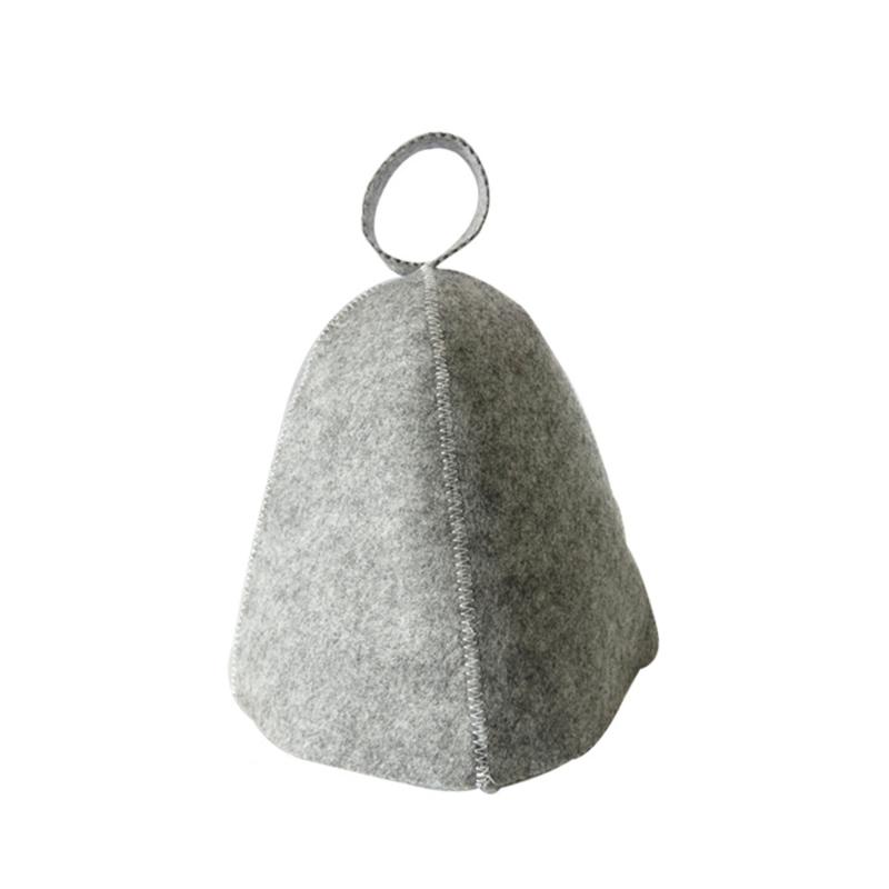 Thickened Water-absorbent Insulation Felt Shower Cap Sauna Bathroom Simple Fashion Hat Absorbent Bathing Supplies