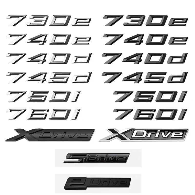 3D ABS Auto Kofferraum Buchstabe 730d 740d 750d 730i 740i 745i 750i 760i 750e Emblem Aufkleber für BMW 7er Reihe E38 E65 E66 F01 F02 G11 G12 sv2 745d silber