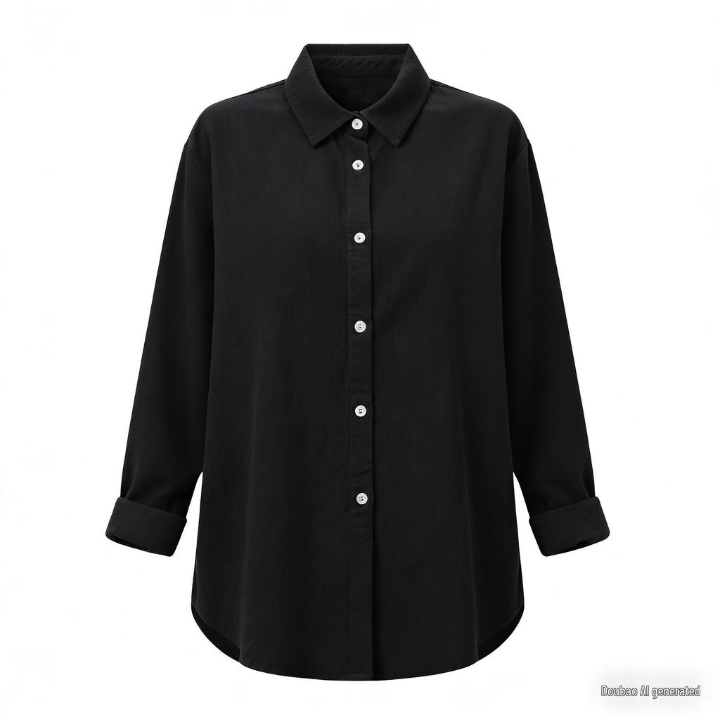 Women's Cotton & Linen Lapel Cardigan – Casual Spring/Summer Long Sleeve Shirt