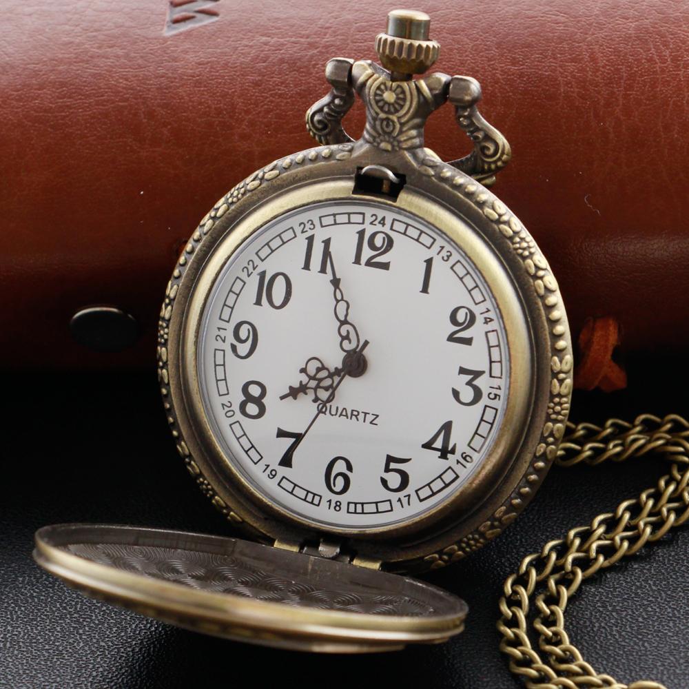 Bronze Aircraft Commemorative Emblem Men's and Women's Quartz Pocket Watch Fashion Best Festival Gift Student Clock
