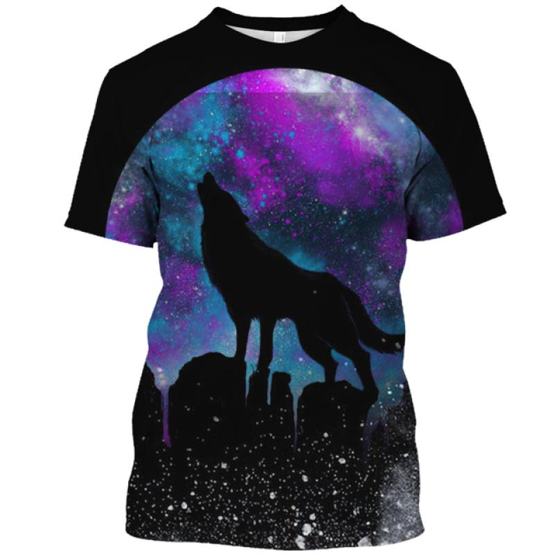 Letnia męska koszulka z nadrukiem zwierzęcym Casual 3d Plus rozmiar Punk z krótkim rękawem Street Sports sweter O Neck Tee bluza Harajuku