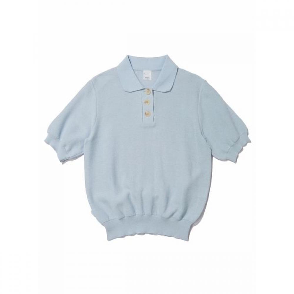 

[eider] Women S Aqua Short Sleeve Sweater Dwm23262ic Light Blue/L