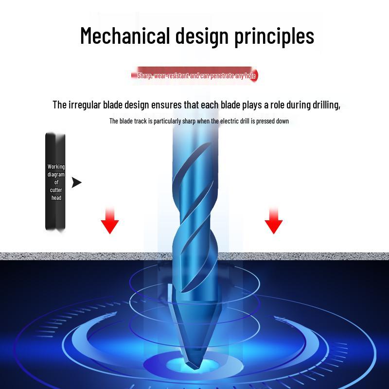 Eccentric Tilting Drill Bit for Marble and Concrete