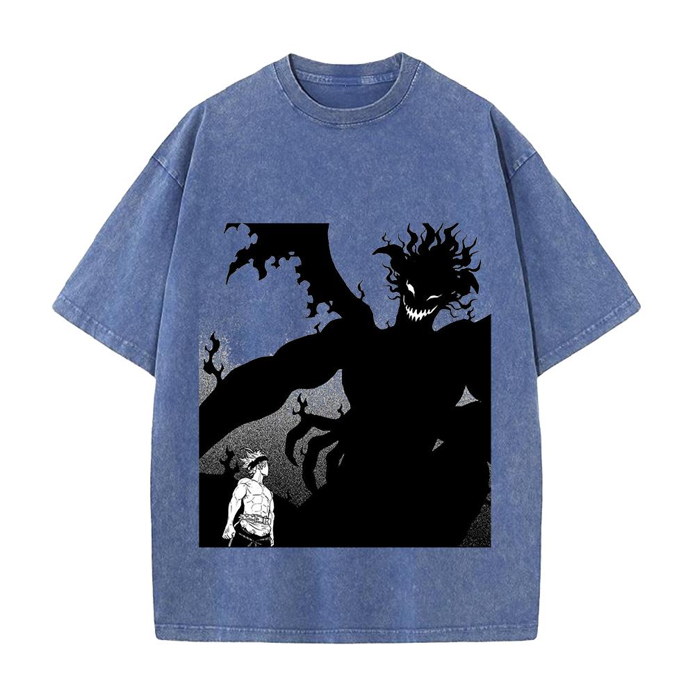 Asta Black Clover Asta Cool Graphic T Shirt Men Women Short Sleeve Cotton Tshirts Vintage Washed Tee Harajuku Male Loose T-shirt