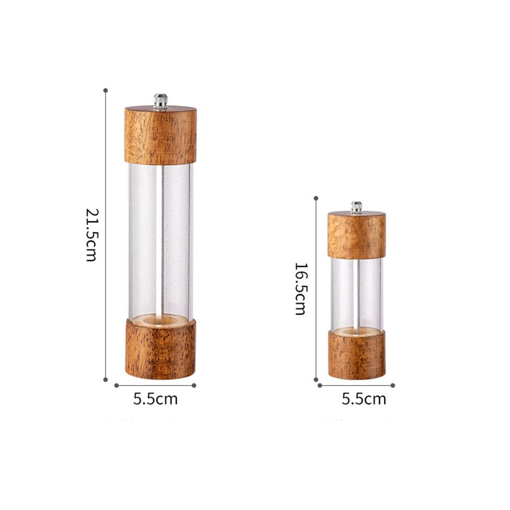 Wooden Manual Adjustable Natural Kitchen Tool Spice Grinder Salt and Pepper Mill Sea Salt Jar