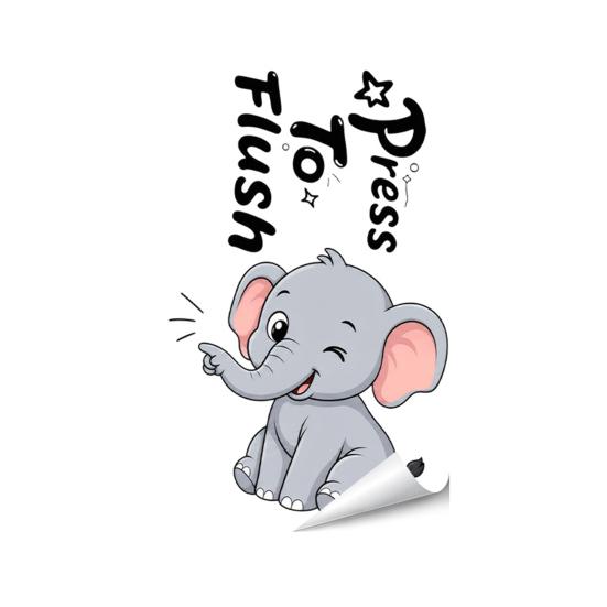Cute Animal Toilet Sticker Funny Toilet Seat Sticker Waterproof Toilet Lid Decal Toilet Tank A