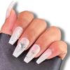 HUDA GIRL Fake Nails Nail Extension Kit,12Pcs Press On Nails Set with Nail Glue Sticker, Stick & Buffer, Reusable, Lightweight, Long Lasting, Easy