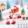 Adorable Christmas Resin Figurine Set With Santa Claus And Mini Snow Scene Accessories