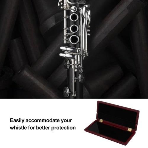 Bstinay 215x90x20mm Red Ergonomic Solid Wood Clarinet Reed Box for 10 Reeds with Velvet and Practical Closure
