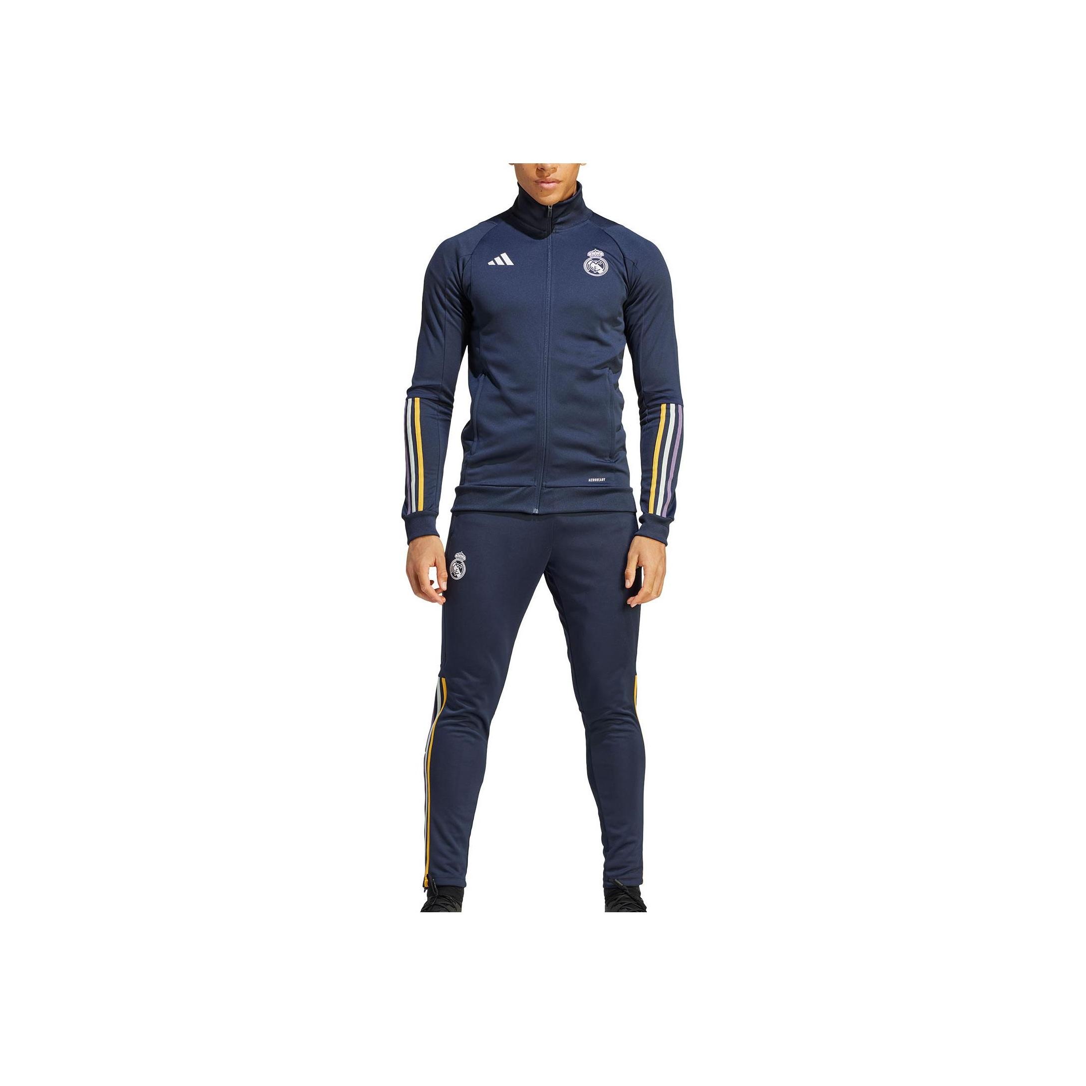 Adidas Logo Letter Stand Collar Zipper Long Sleeve Casual Sports Suit Men suit Blue IB0866 L