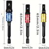 7pcs Impact Extension & Socket Adapter Set - 1/4", 3/8", 1/2" Hex Shank to Square Drive Converter Kit for DIY Home Improvement, Drill Bits
