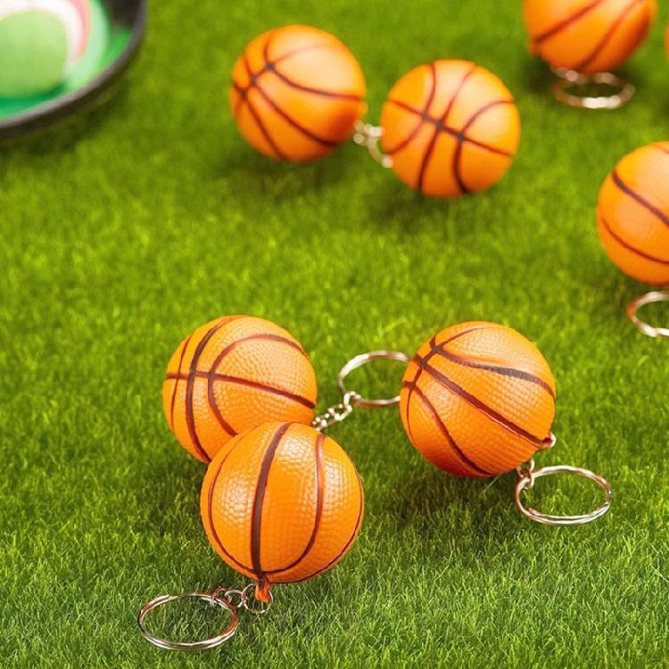 Trendy Basketball Keychains Stylish PU Sponge Pendant Keyrings Supplies for Party Favor and Sports Lovers Daily Use