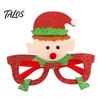 Cute Holiday Event Souvenirs Christmas Glasses, Glitter Party Glasses Frames, Novelty Elf Snowman Santa Claus Fun Festive Eyewear for Kids Reindeer