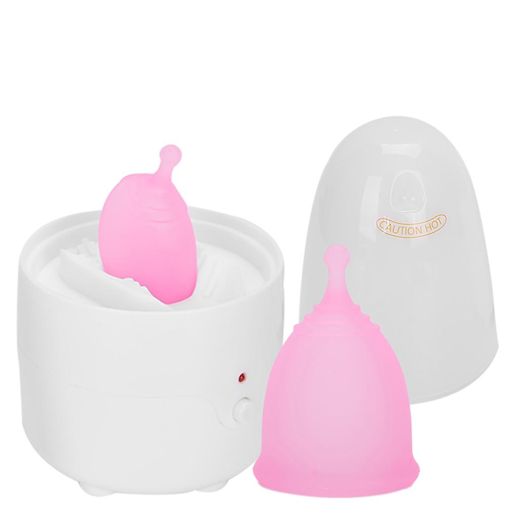 Reusable Female Menstrual Cup Lady Menstrual Cup Cleaner Machine Set (Cleaner Menstrual Cup Pink sL