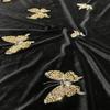 1/3/5Yards Floral Embroidery Colorful Beads Sequin Velvet Fabric for DIY Sewing Gowns Dress Cheongsam Clothing  Accessories