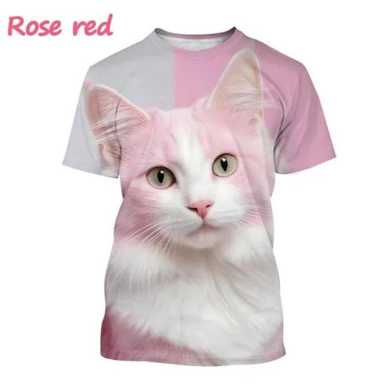 Men's T-Shirt Summer Casual 3D Print Tops Solid Color Short Sleeve Men's T-Shirt Pullover