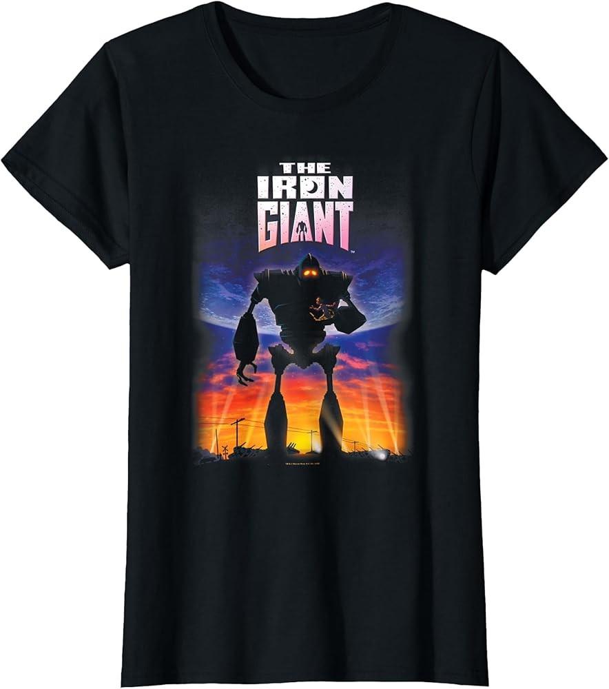 The Iron Giant Poster Unisex Adult V-Neck T-Shirt Black Unisex T-Shirt M
