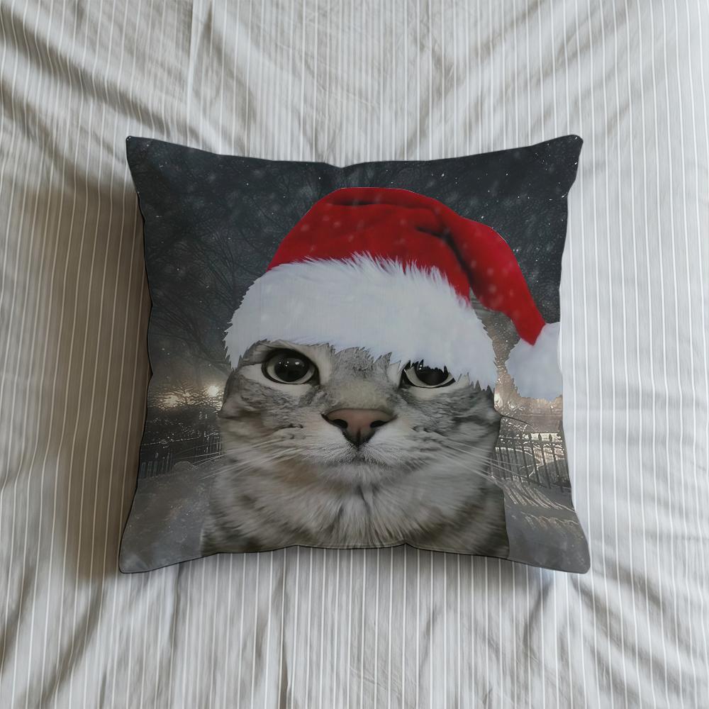 Cushion Cover Soft Meme Case Funny Sofa Living Room Home Comfortable Office Decor Cat Protective Pillow