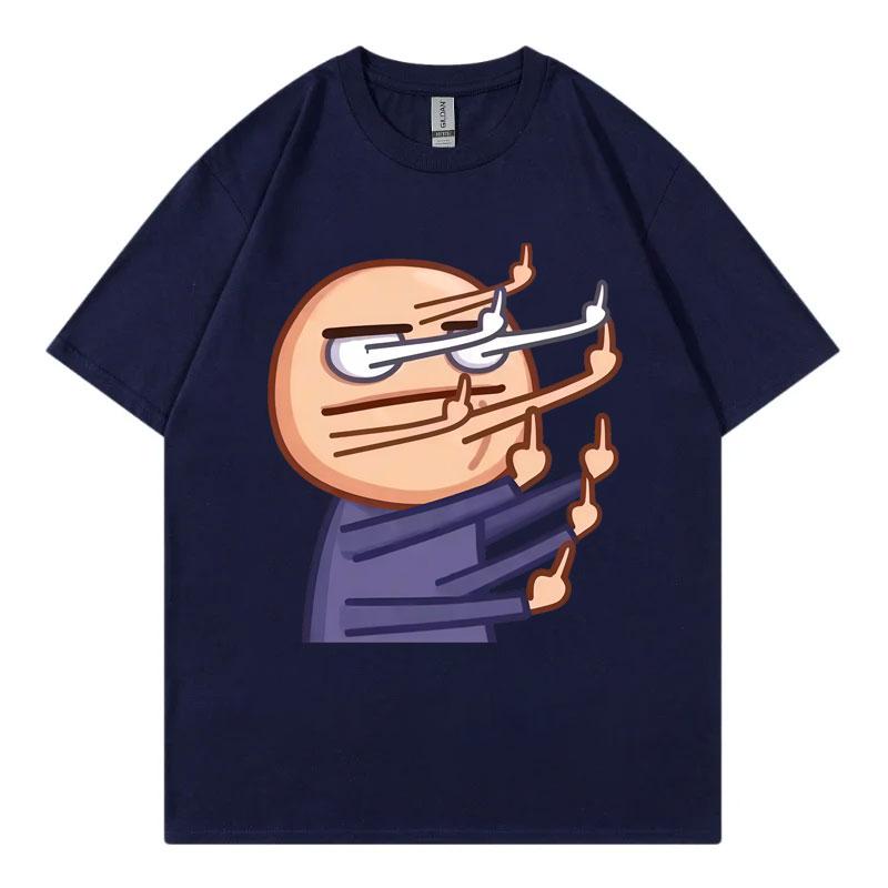 Funny Middle Finger Animated Meme T Shirt Unisex Unisex Clothing Cartoon Fashion Tshirts Summer Casual Loose Short Sleeve Tshirt
