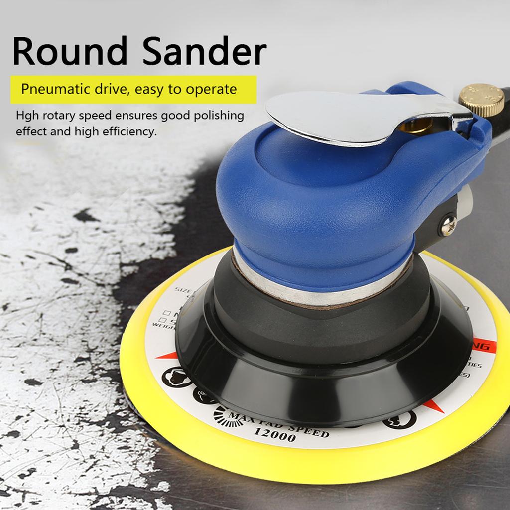 AT?9806 6" Air Random Orbital Sander Round Polisher Pneumatic Hand Sanding Tool