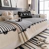 Husă de Sofa Antiderapantă cu Accesoriu Fundă Protector de Sofa Moale Antiderapantă Covorașe de Sofa Patchwork pentru Living