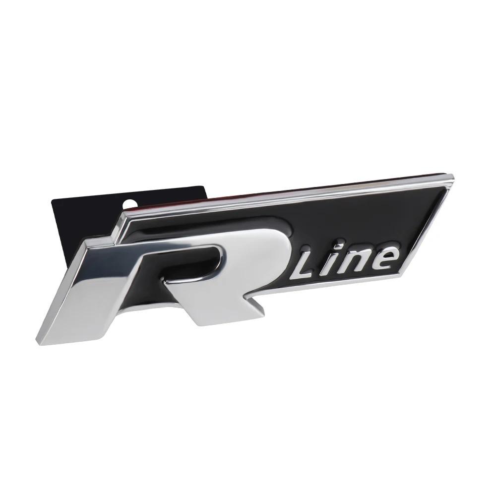 Car Styling Front Grille Badge Decoration Rline Metal Emblem For Volkswagen VW Golf 4 5 6 7 8 Passat T5 B5 B6 B8 MK6 MK7 Tiguan Zf2