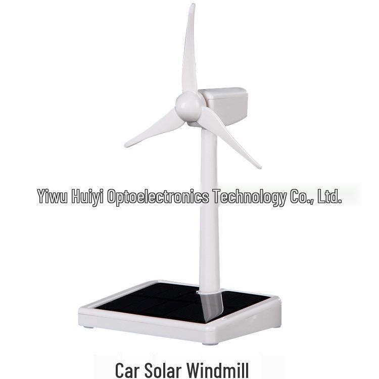 Ornamento de Carro Sedan Moinho de Vento Solar - Decoração Criativa para Exterior e Interior & Modelo para Experiência Científica