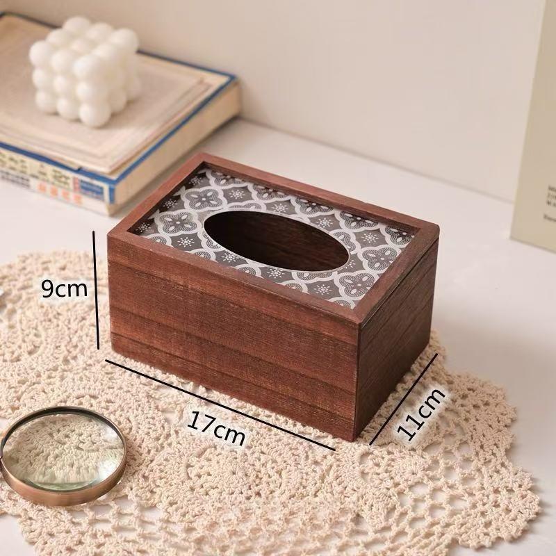 

Retro Tissue Box Creative and Modern Home Living Room Dining Room Dining Room Solid Wood Pumping Carton Storage Napkin Carton