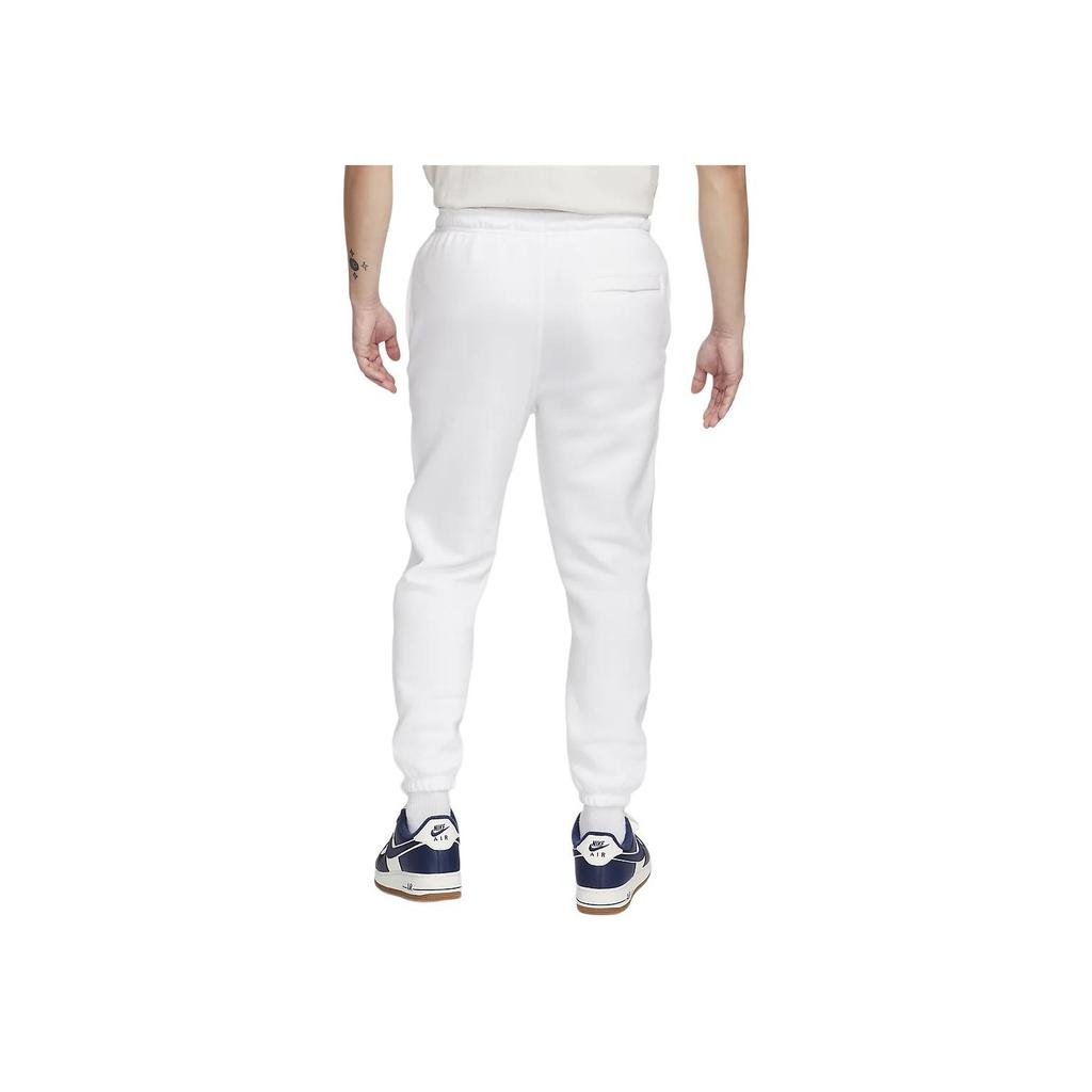 Nike Club Fleece Letter Print Drawstring Casual Cuffed Fleece Joggers Men Joggers White FV4454-100