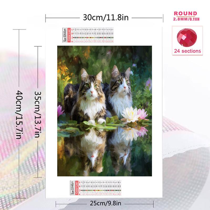 Maine Coon and flowers Pattern 3pcs 100% Round Full Drill 5D DIY Diamond Painting Embroidery Cross Stitch Rhinestone Décor