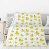Custom Ultra-Soft Fleece Yellow Colorful Rubber Duck Pattern Throw Blanket Warm Flannel Blankets for Bed Home Couch Quilt