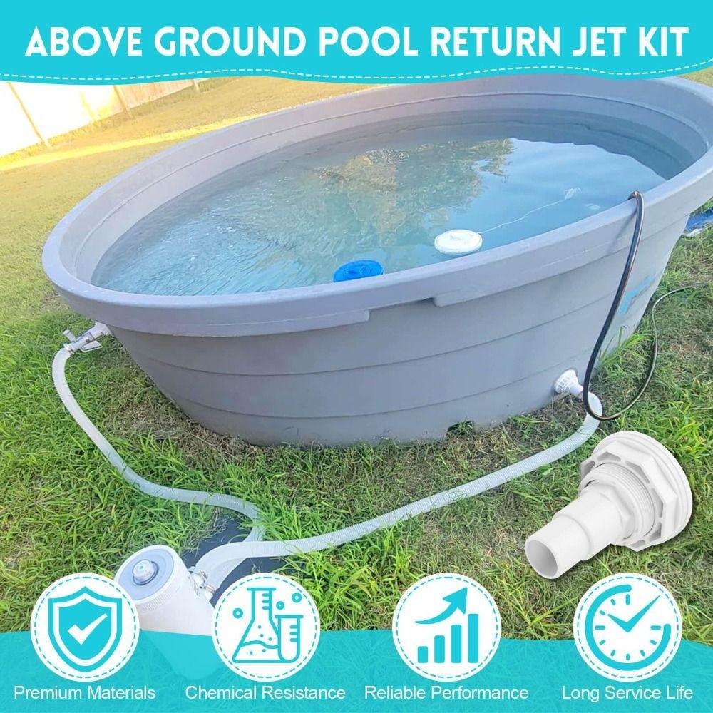 White Return Jet Fitting Adjustable Above Ground Pool Complete Inlet Return Fitting SP1023