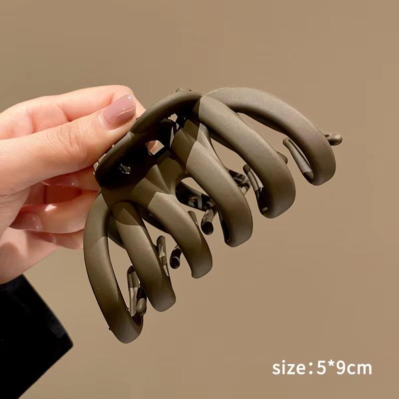 Elegant Large Frosted Mesh Claw Clip for Women - Retro Shark Design