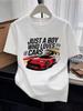 T-Shirts (kids unisex)Children's Racing Car Graphic Print T-Shirt, American Vintage Sports Car Slogan Short Sleeve, Boys'