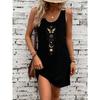 Attitoon Retro Rock Lips Graphic Casual Minimalist Round Neck Sleeveless Dress For Women Dresses Woman Summer