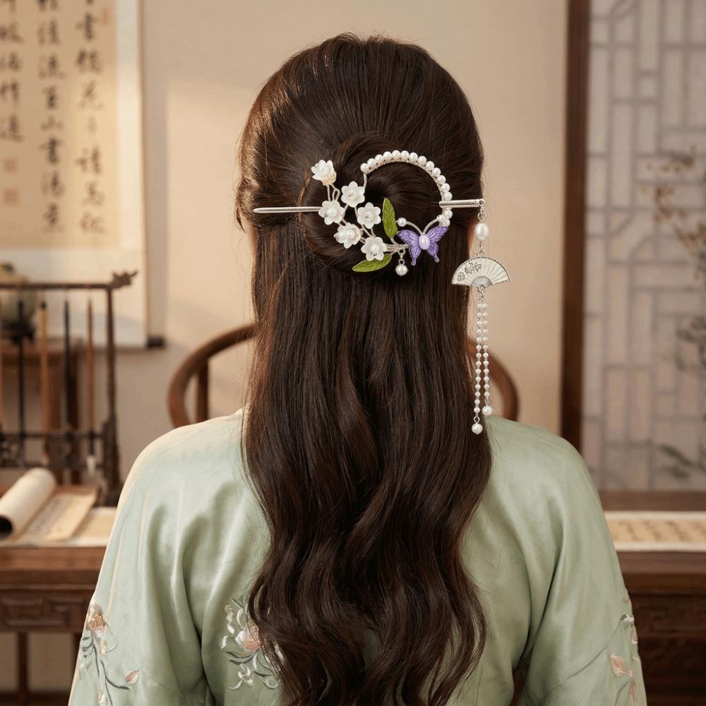 Elegant Floral Hair Accessory Vintage Pearls Hair Sticks Gift Hanfu Hairpin  Festivals