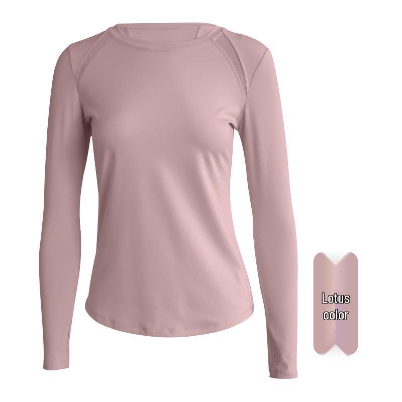 

Женские облегающие спортивные топы с длинным рукавом, одежда для йоги больших размеров, быстросохнущая одежда для фитнеса для бега весной и осенью Medium