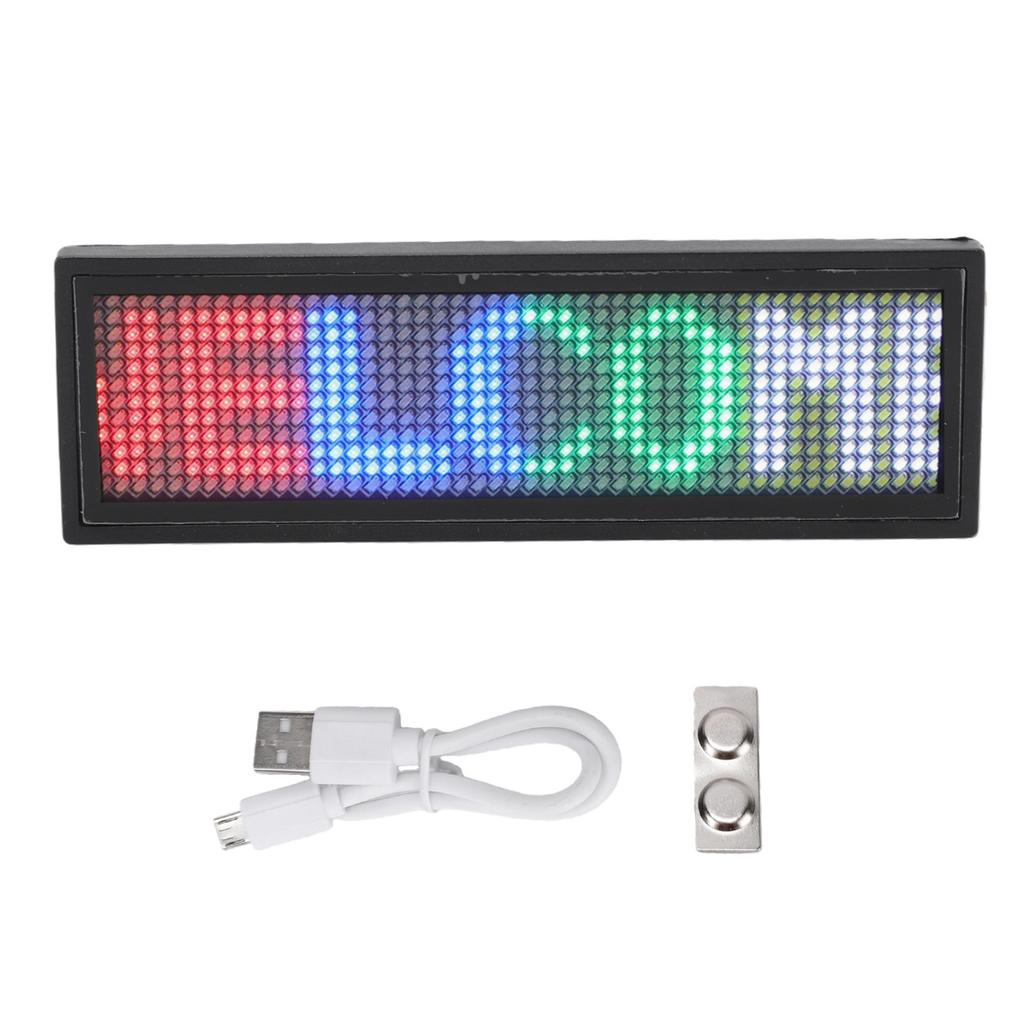 Color LED Name Badge 12x48 Pixels APP Control Programmable Name Sign Reusable Price Tag for Restaurant Store Exhibition