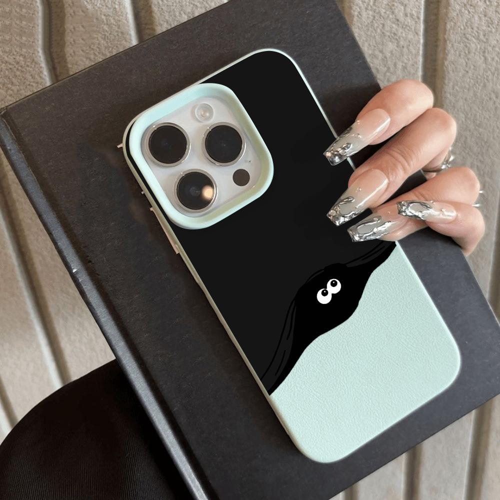 Hudfølende telefondeksel for iPhone 11 13 16 Pro Max iPhone XR XS Max 14 15 Pro Max 12 13 Pro Max 16 Plus 13 Pro 14 Pro Cartoon Painted Macaron Colors