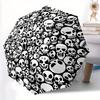 1pc Skulls Halloween Automatic Open 8-Rib Windproof Umbrella, Travel & Commuting, Suitable for All Seasons, Lightweight Portable,013