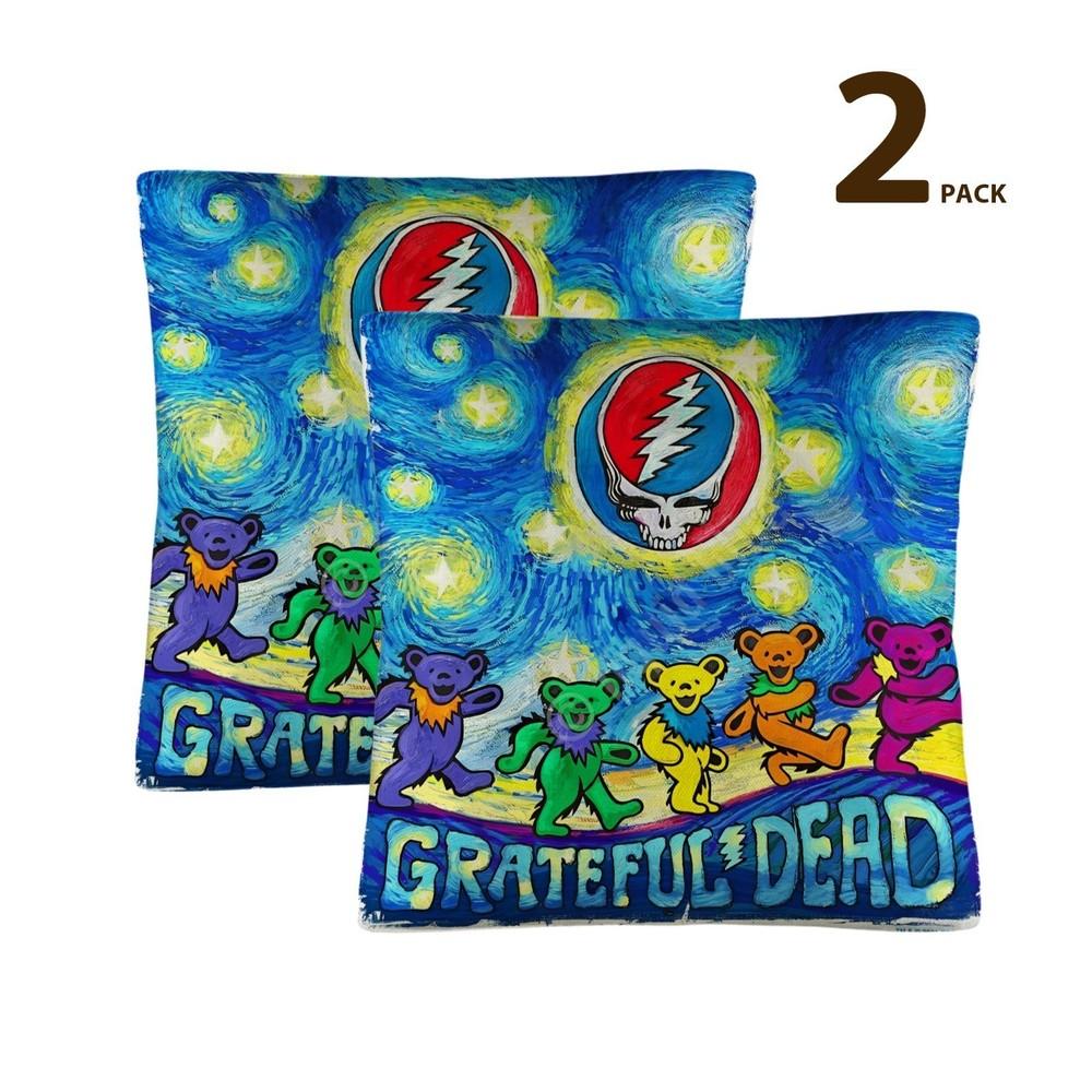 

Home decor Pillow Cover. Linen Pillow Case 18x18 inch. Grateful Dead XL