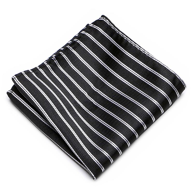 Men's Striped Jacquard Pocket Square for Weddings and Business Suits