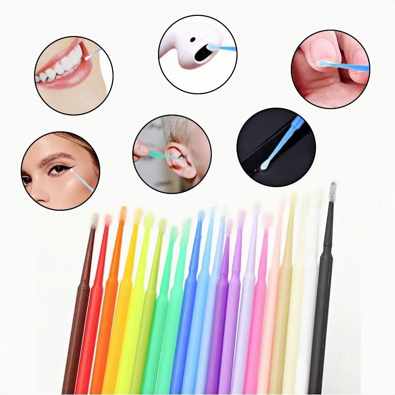 100Pcs Dental Disposable Micro-Swabs Tooth Cleaning Tools Adhesive Mini-Brushes Oral Cosmetic Eyelash Cotton Swabs