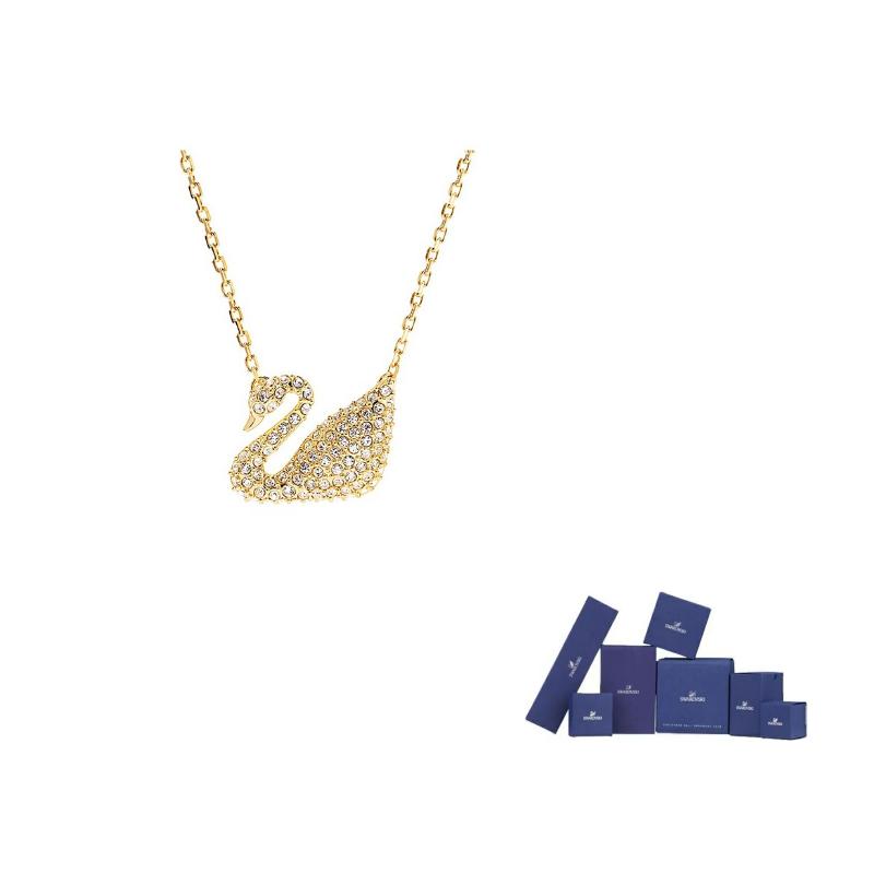 Swarovski Faux Crystal Stone, Gold Plated Necklaces Womens Gold F-Original brand box (color random) золотистый