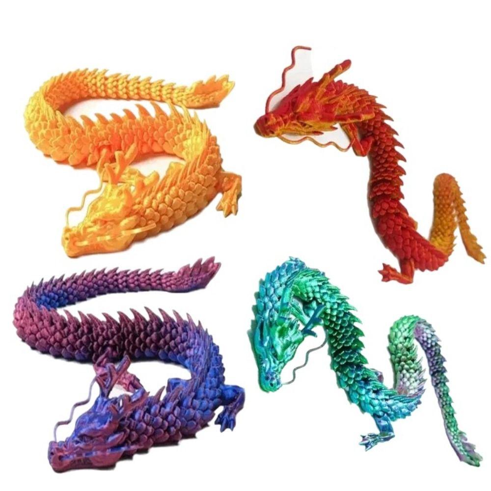 3D Articulated Chinese Dragon Long Chinese Dragon Ornament Joint Movable Dragon Model  Office
