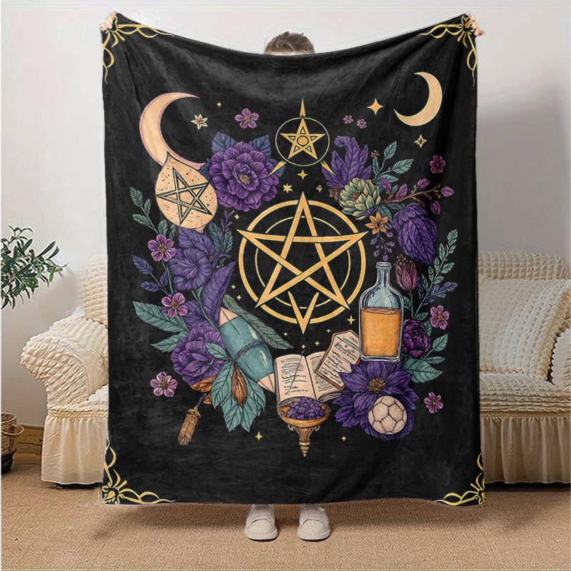 

1pc Flower Art Blanket Soft Throw for Home Decor, Gift Idea, Living Room, Travel, Camping 80x120cm