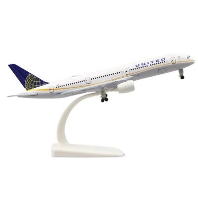 20 cm großes Flugzeugmodell der United Airlines, Baujahr 787 (B787), aus Metalllegierung, mit Fahrwerk, Sammlerstück