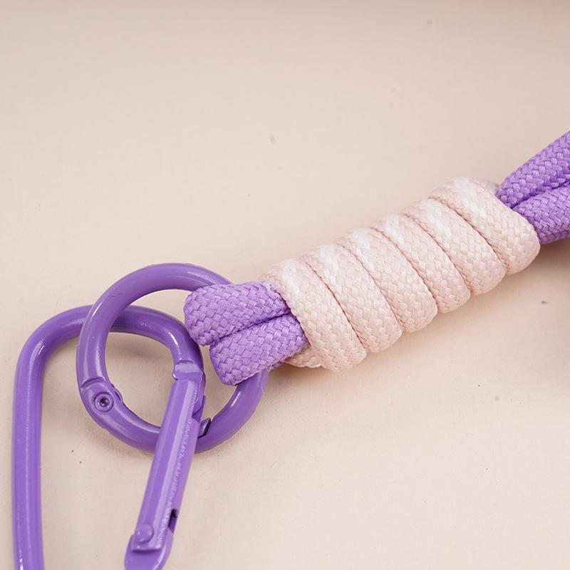 Colorful Cartoon Nylon Keychain Lanyard with Metal Doll Figure and Perler Bead Pendant