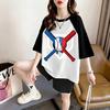 Kurzärmeliges Mid-Length T-Shirt in Übergröße: Sommer-Mode Schlankheits-Design für Damen